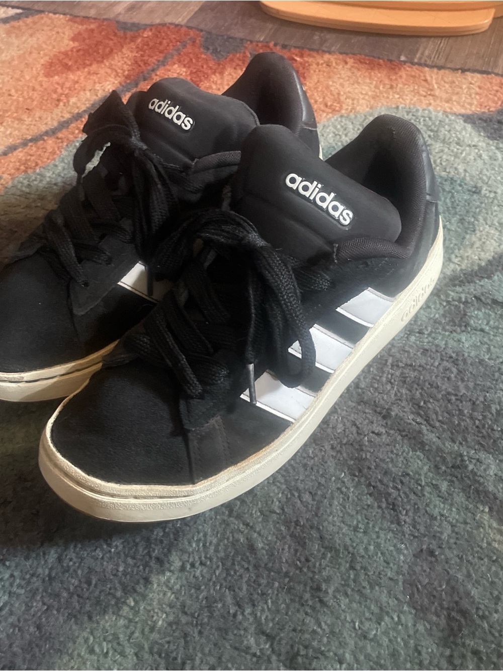 adidas Black Sneakers with White Three Stripes